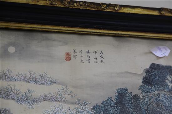 A Chinese painting on silk, 19th century, 66cm x 47cm